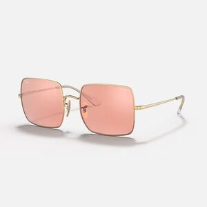 Ray-Ban Rectangle 1971 Mirror Evolve Gold, Pink & Grey Wire Sunglasses